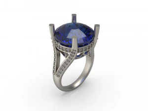 woman solitaire ring 111 3D Print Model