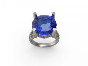 woman solitaire ring 111 3D Print Model