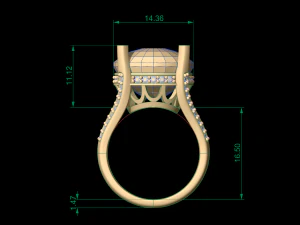 woman solitaire ring 111 3D Print Model