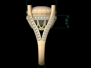 woman solitaire ring 111 3D Print Model