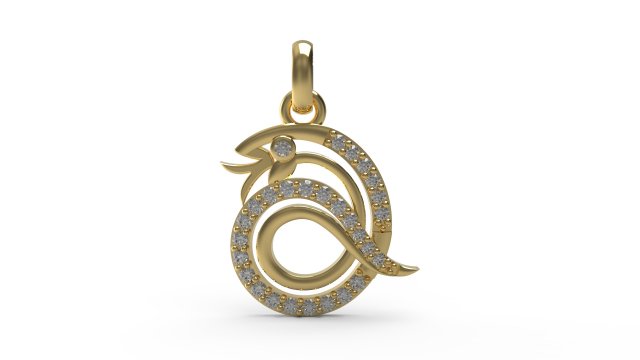 snake pendant 62 3D 프린트 모델 .c4d .max .obj .3ds .fbx .stl .blend 