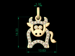 cow pendant 63 3D Print Model