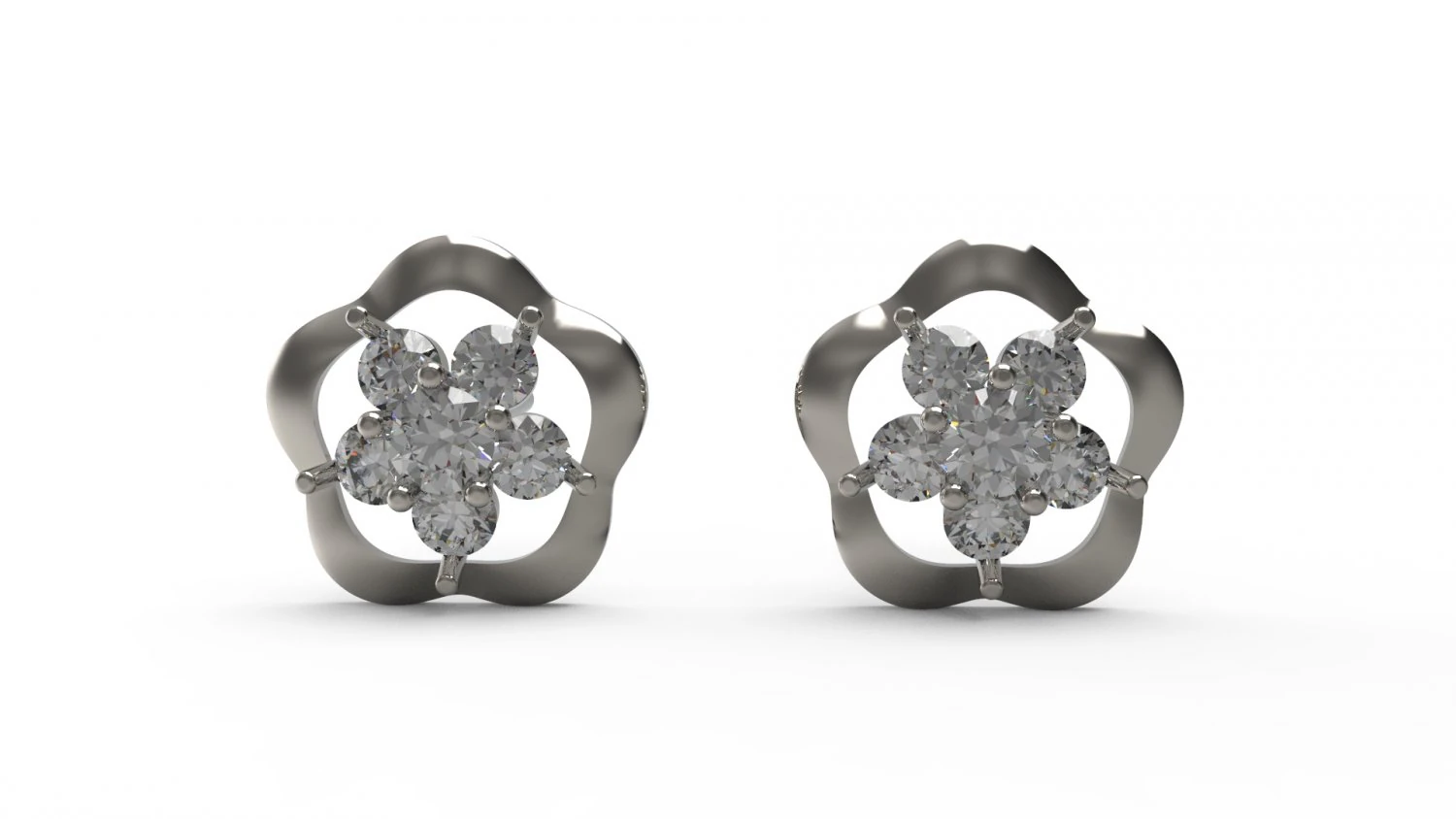 flower earring 50 3D Print Model .c4d .max .obj .3ds .fbx .stl .blend 