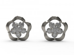 flower earring 50 3D Print Model