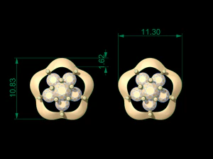 flower earring 50 3D Print Model