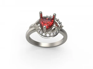 woman heart solitaire ring 113 3D Print Model
