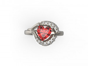 woman heart solitaire ring 113 Modèles 3D en vedette