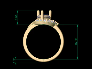 woman heart solitaire ring 113 3D Print Model