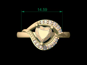 woman heart solitaire ring 113 3D Print Model