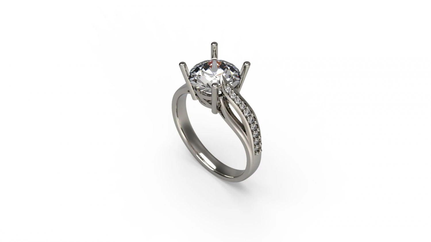 woman solitaire ring 115 3D Print Model .c4d .max .obj .3ds .fbx .stl .blend