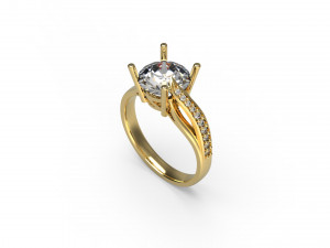 woman solitaire ring 115 Modèles 3D en vedette