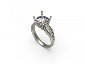 woman solitaire ring 115 Modèles 3D en vedette