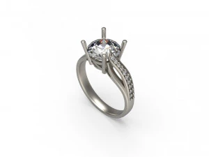 woman solitaire ring 115 3D Print Model