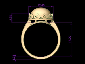 woman solitaire ring 116 3D Print Model