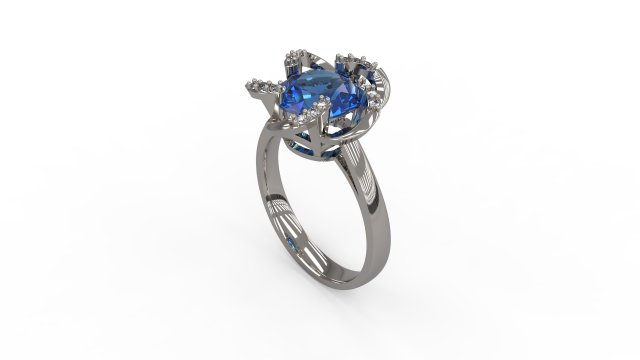 woman solitaire ring 118 3D Print Model .c4d .max .obj .3ds .fbx .stl .blend 