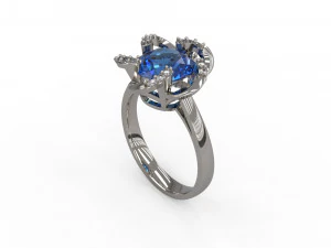 anel solit&aacute;rio feminino 118 Modelo de Impressão 3D