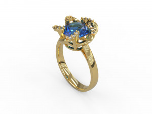 woman solitaire ring 118 3D Print Model