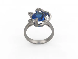 woman solitaire ring 118 3D Print Model