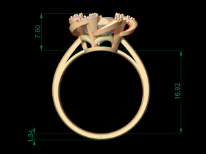 woman solitaire ring 118 3D Print Model