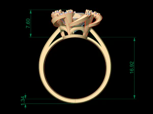 woman solitaire ring 118 3D Print Model