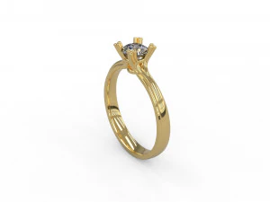 woman solitaire ring 119 3D Print Model