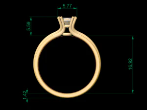 woman solitaire ring 119 3D Print Model