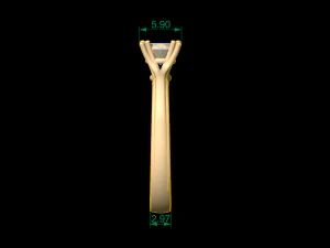 woman solitaire ring 119 3D Print Model