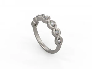 woman band wedding ring 123 3D Print Model