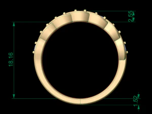 woman band wedding ring 123 3D Print Model