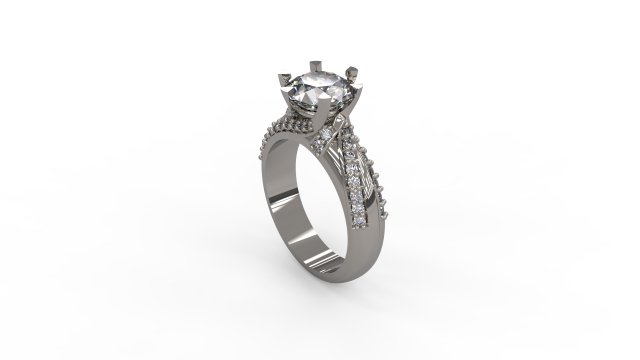 woman solitaire ring 124 Modelo de impresión 3D .c4d .max .obj .3ds .fbx .stl .blend