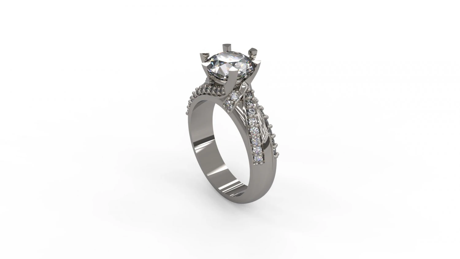 woman solitaire ring 124 3D Print Model .c4d .max .obj .3ds .fbx .stl .blend 
