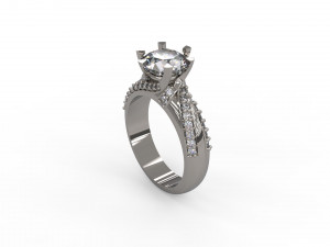 woman solitaire ring 124 3D 프린트 모델