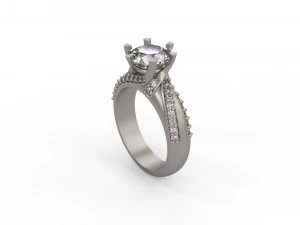 woman solitaire ring 124 3D Print Model