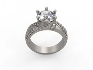 woman solitaire ring 124 3D Print Model