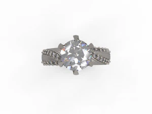 woman solitaire ring 124 3D Print Model