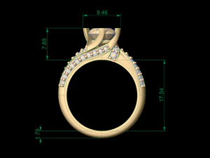 woman solitaire ring 124 3D Print Model