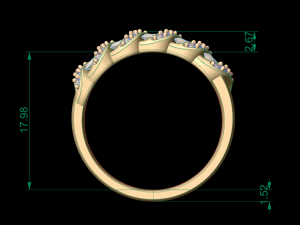 woman wedding band ring 125 3D printmodel