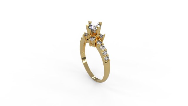 woman solitaire ring 126 Model do druku 3D .c4d .max .obj .3ds .fbx .stl .blend 