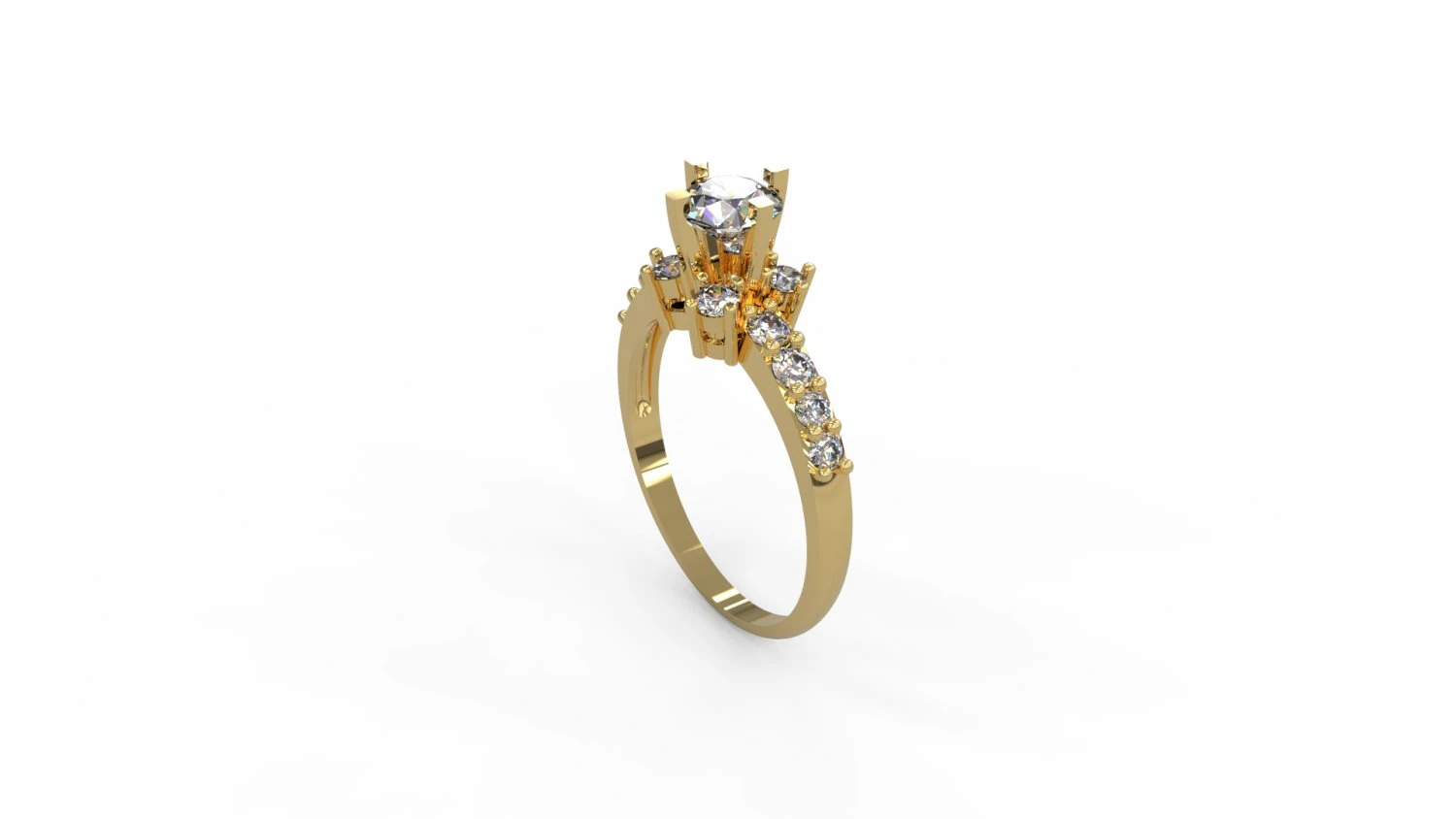 woman solitaire ring 126 3D Print Model .c4d .max .obj .3ds .fbx .stl .blend