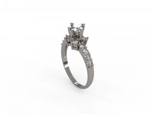 woman solitaire ring 126 3D Print Model