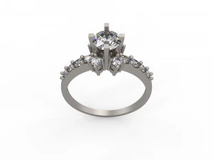 woman solitaire ring 126 3D Print Model