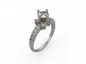woman solitaire ring 126 3D Print Model