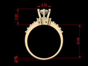 woman solitaire ring 126 Model do druku 3D