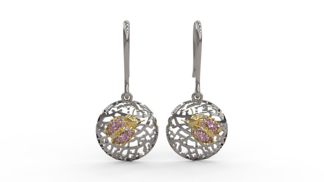 earring 56 3D Принт Модель .c4d .max .obj .3ds .fbx .stl .blend 
