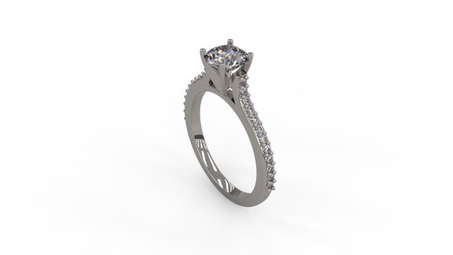 woman solitaire ring 128 3D Print Model .c4d .max .obj .3ds .fbx .stl .blend 