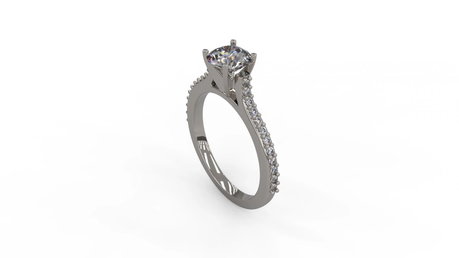 woman solitaire ring 128 3D Print Model .c4d .max .obj .3ds .fbx .stl .blend