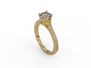 woman solitaire ring 128 3D Print Model