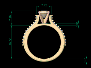 woman solitaire ring 128 3D Print Model