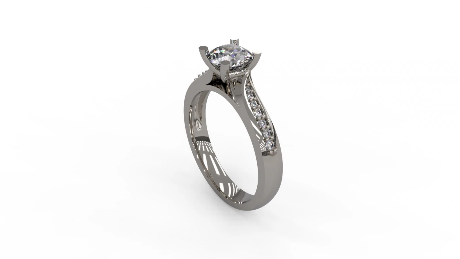 woman solitaire ring 129 3D Print Model .c4d .max .obj .3ds .fbx .stl .blend 