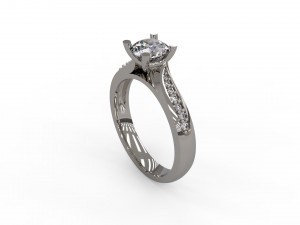 woman solitaire ring 129 3D Print Model